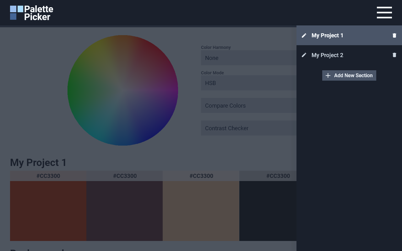 ThePalettePicker wireframe sketch