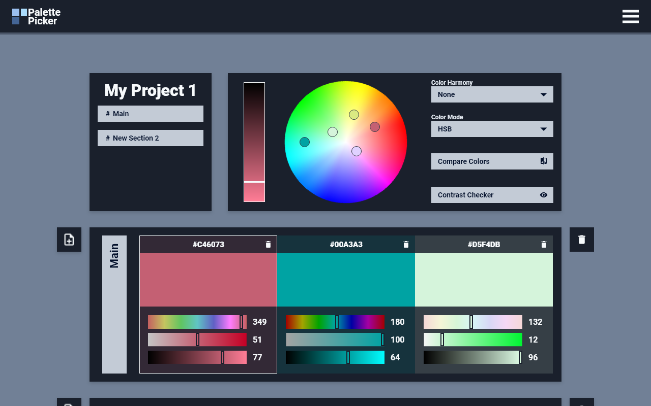 ThePalettePicker wireframe sketch